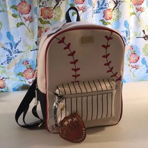 New Betsey Johnson Baseball Backpack NWT